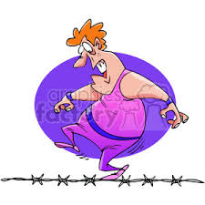 Cartoon Man Walking A Tight Rope On Barbed Wire Clipart Commercial Use Gif Jpg Png Eps Svg Ai Pdf Clipart 388312 Graphics Factory Rope, straight line, brown png. barbed wire clipart commercial use