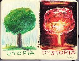 Cool Artwork Showing The Difference Between Utopias And Dystopias Utopia Dystopia Dystopian Literature Dystopia