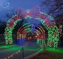 Park Lighting Decors Street Christmas Decorations Giant 3D LED Arch Tunnel Motif Lights Fantasy Colorful Lighting