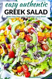 Greek Salad With Simple Red Wine Vinegar Dressing Bowl Of Delicious Recipe In 2020 Greek Salad Recipes Greek Salad Recipes