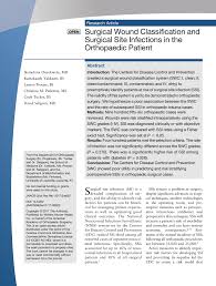 Pdf Surgical Wound Classification And Surgical Site