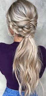 Favorite Wedding Hairstyles Long Hair Ponytail With French Braids Taylor Lamb Hair Via Instagram Weddin Dogal Sac Topuzu Sik Sac Modelleri Gelin Sac Modelleri