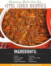 Slimming World One Pot Veggie Loaded Bolognese Recipe Slimming World Speed Food World Recipes Slimming World Recipes