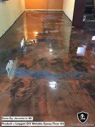 An epoxy covering will protect your garage flooring from any and every situation. Another Impressive Job By A Leggari Customer Floor Kits Are Diy Friendly For All You Can Now Order Floor Kits On Metallic Epoxy Floor Backyard Decor Flooring