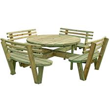 See more of outdoor wooden garden furniture on facebook. Round 8 Seat Picnic Table Backs Pressure Treated Free Delivery Available