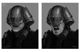 One of the final designs of kylo ren's helmet. Artstation Kylo Ren Voo1 Keith Christensen