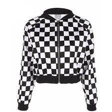 Black And White Checkered Jacket Checkerboard Black And White Bomber Jacket Shop Elettra 115 Pln Liked On Polyvore Featuring Outerwear Jackets White Bomber Jacket Checkered Jacket Jackets