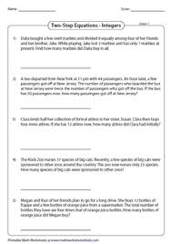 The problems on this worksheet include word problems phrased as questions, such as: Equation Word Problems Worksheets