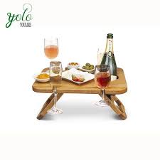 Modern Outdoor Food Serving Tray Removeable Wine And Snack Holder Bamboo Wooden Folding Picnic Table With Legs View Bamboo Picnic Table Youlike Product Detail Wine Picnic Table Outdoor Wine Table Folding Picnic Table