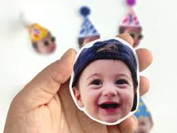1st Birthday Party Favors Magnet, Face Photos Magnets, 2nd Birthday Party  Favors, Birthday Photo Frame Magnet