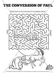 There, on the road, he was confronted by none other than the resurrected christ, and he became a christian. Acts 9 Paul S Conversion Bible Mazes Bible Mazes