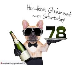 Gluckwunschkarte Mit Hund Zum 78 Geburtstag Geburtstagsspruche Welt