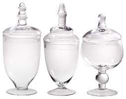 Enhance your home decor with glass apothecary jars all over the place. Terra Apothecary Jar Set Of 3 Traditional Bathroom Canisters By Home Essentials Beyond Houzz