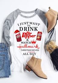Drink Dr Pepper Watch Hallmark Christmas Movies T Shirt Movie T Shirts Cool T Shirts Hallmark Christmas Movies