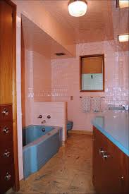 Mid Century Pink Blue Bath Retro Bathrooms Trendy Bathroom Pink Bathroom