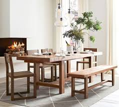 Pottery Barn On Instagram New Arrival Alert The Reed Extended Dining Table Blends A Mode Extendable Dining Table Dining Table Chairs Dining Table With Bench