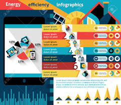 Energy Efficiency Infographics Set With Effective House Control