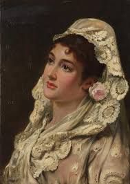 Bonhams : Amanda Lampe (1872-1945) A black and white kitten with a bowl of  cherries 11 x 14in (28 x 35.6cm)