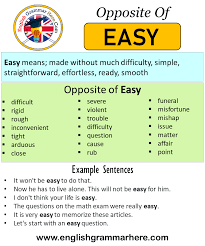 Opposite Of Easy Antonyms Of Easy Meaning And Example Sentences English Grammar Here Our site contains antonyms of goes easy in 20 different contexts. easy meaning and example sentences