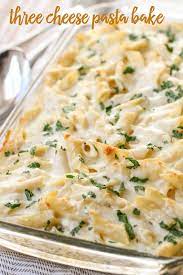 Three Cheese Easy Pasta Bake Recipe Lil Luna Recipe Baked Pasta Recipes Cheese Pasta Recipes Cheese Pasta