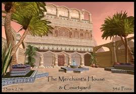This is a town npc. Second Life Marketplace The Arabian Merchants House Courtyard Garden Moroccan Persian Land Or Skybox