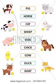 Listen to the words, (134). Match Words Cute Vector Photo Free Trial Bigstock