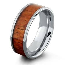 The combination of wood with opal, abalone, damascus, and meteorite bring together a hybrid of earth's elements for a truly one of a kind wedding band. Silver Wood Flat Design 8mm Width Northern Royal Llc
