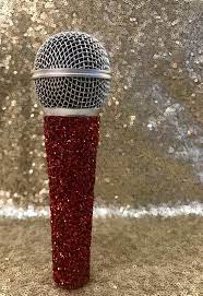Glitter Bling Wired Microphone Red In 2021 Microphone Red Sparkle Red