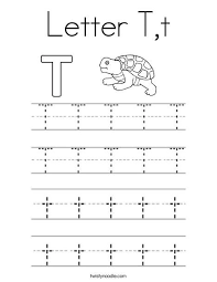 Letter T T Coloring Page Twisty Noodle Handwriting Worksheets For Kids Letter T Writing Practice