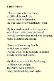 Three Wishes Happy Poems Poems About Dreams I Wish You Happiness
