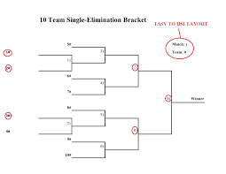 Free 10 Team Tournament Bracket Template Printable Pdf Printerfriendly