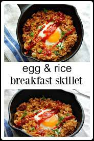 Egg Rice Breakfast Skillet Recipe Rice Breakfast Recipes Mexican Rice Recipes Mexican Breakfast Recipes