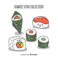 Download Hand Drawn Kawaii Sushi Collection For Free Sushi Drawing How To Draw Hands Kawaii
