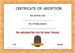 Free Blank Adoption Certificate Adoption Certificate Certificate Design Template Certificate Templates