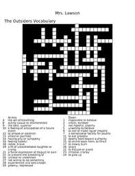 The Outsiders Crossword Puzzle Crossword Puzzle Crossword Word Find