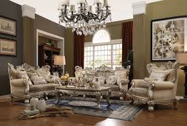 Fabric living room furniture sets : 51040 Fabric Champagne Finish Living Room Acme Ranita Collection