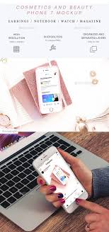 Cosmetics And Beauty Phone 7 Mockup Mobile Displays Cosmetics Mockup Mockup Phone 7