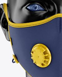 Download Anti Pollution Face Mask With Exhalation Valve Front View In Apparel Mockups On Yellow Images Object Mockups