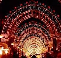 Outdoor Customized 2D LED Across Street Motif Lights for Diwali Decoration