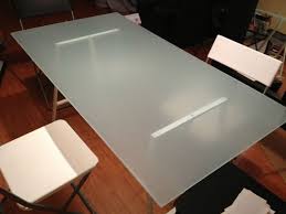 Used Ikea Frost Glass Table With 2 Stands Glass Table Table Frosted Glass