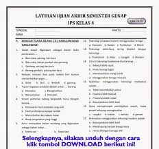 Kumpulan bank soal ips kelas 4 sd semester 1 dan 2 beserta kunci jawaban (kurikulum 2013/ tematik). Soal Ips Kelas 1 Sd Semester 1 Bab 4