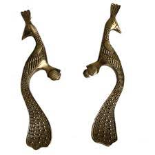 Modern design collection offers bin cup satin nickel handle pull is an excellent cabinet accessory for any room. Aakrati Peacock Dor Handle Cabinet Handles Brass Made In Royal Leaf Design Antique Brass Drawer Pulls Modern Cabinet Hardware Length 13 Inch 2 Pcs In Buy Door Handle Online