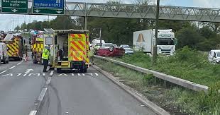 A car going southbound crashed into a barrier and went into a ditch. Live A1 Traffic Updates As Emergency Services Rush To Crash Near South Mimms Hertslive