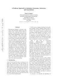 Pdf A Uniform Approach To Analogies Synonyms Antonyms And Associations