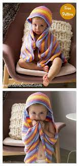 I've teamed up with 14 of my favorite crochet and knit bloggers for a month of benevolent stitching. Garter Stitch Hooded Baby Blanket Free Knitting Pattern