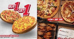 Large $ 14.99 pan pizza: Pizza Hut Delivery Offering 1 For 1 Pizza Promotion In Any Size Till Dec 1 With 18 Flavours To Choose From Great Deals Singapore