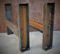 Steel Table Legs Set Of 2 Etsy Steel Table Legs Metal Table Legs Industrial Metal Table Legs