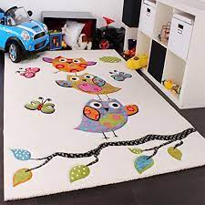 Bei www.teppich.com ihr zuverlässiger vertrauenshändler für seidenteppiche, perserteppiche und orientteppiche. Kinder Teppich Niedliche Eulen Creme Blau Orange Grun Grosse 80x150 Cm Teppich Traumshop De