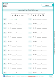 Worksheet Grade 6 Math Commutative Property Free Math Worksheets Maths Paper Grade 6 Math Worksheets