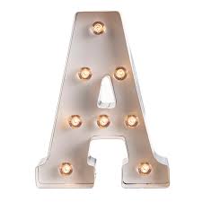 Darice White Light Up Marquee Letter A 9 875 Inches Walmart Com Walmart Com